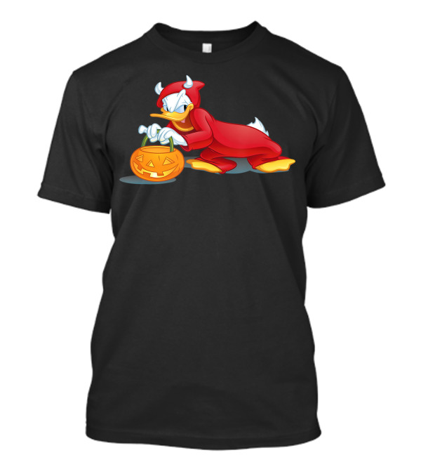Disney Halloween Donald Duck Devil Costume Pumpkin T-Shirt