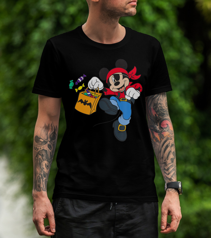 Disney Mickey Mouse Pirate Halloween Candy Bag T-Shirt