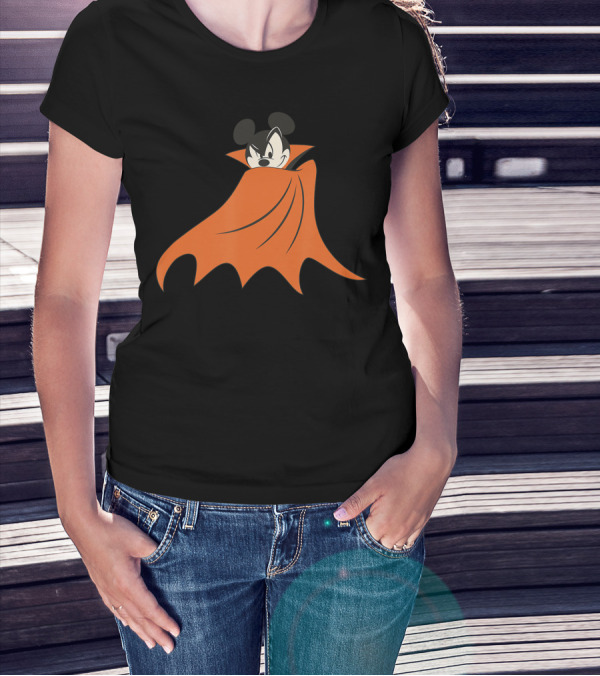 Disney Mickey Mouse Halloween Vampire Cape Smirk T-Shirt