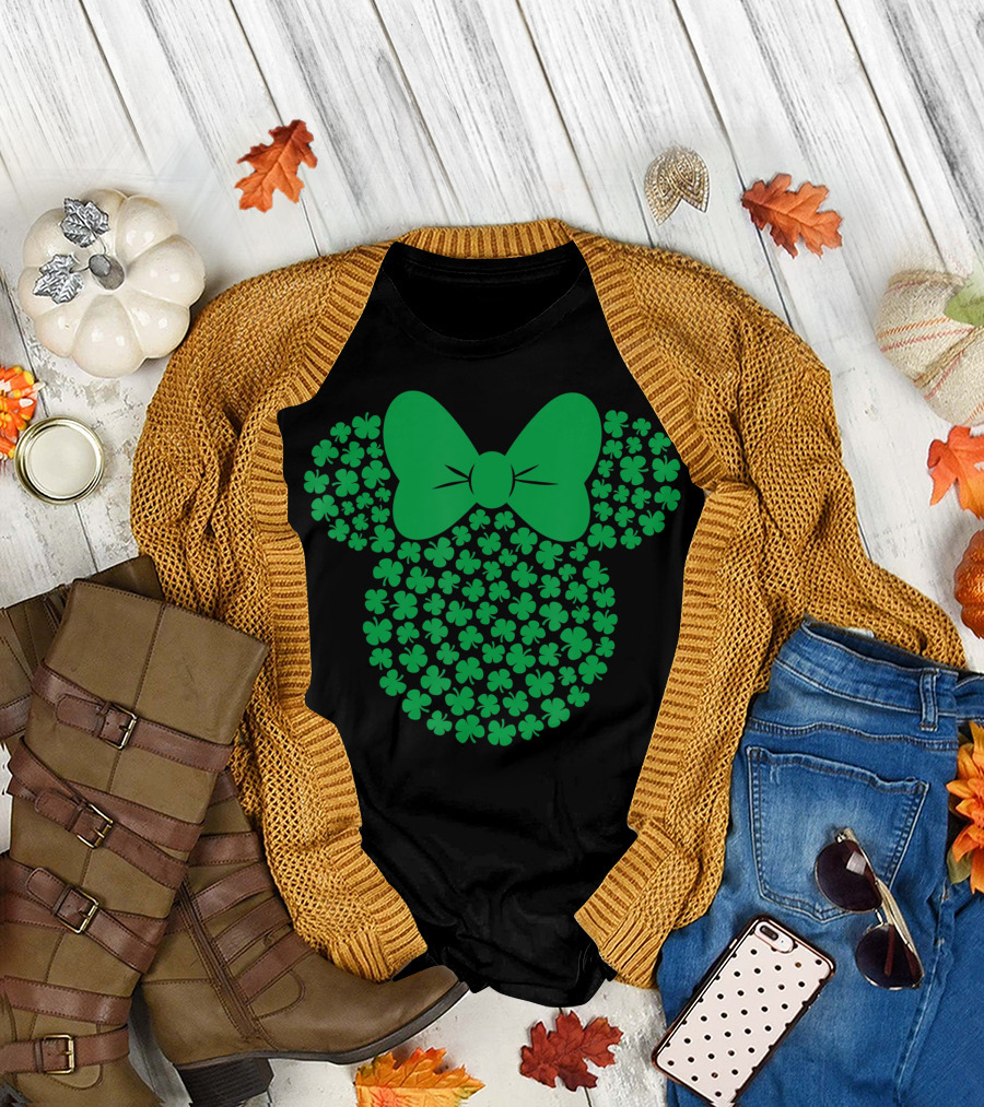 Disney Minnie Mouse Shamrock Icon Green St Patricks Day T-Shirt