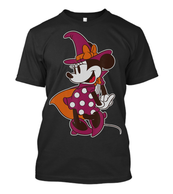 Disney Minnie Mouse Polka Dot Dress Witch Costume Halloween T-Shirt