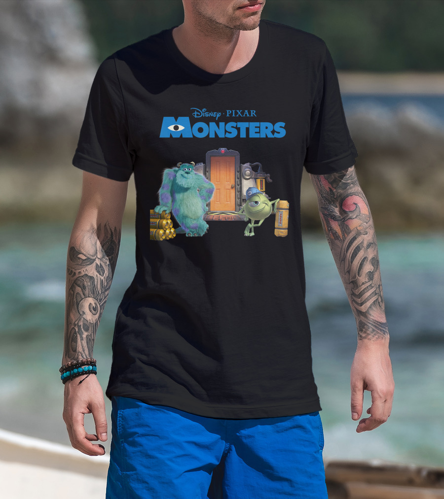 Disney Pixar Monsters Inc Door Scream Factory Sulley Mike T-Shirt
