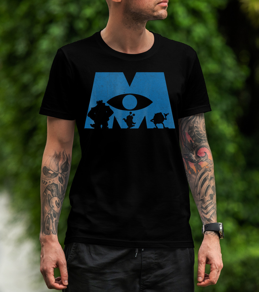 Disney Monsters Inc Characters In Blue M T-Shirt