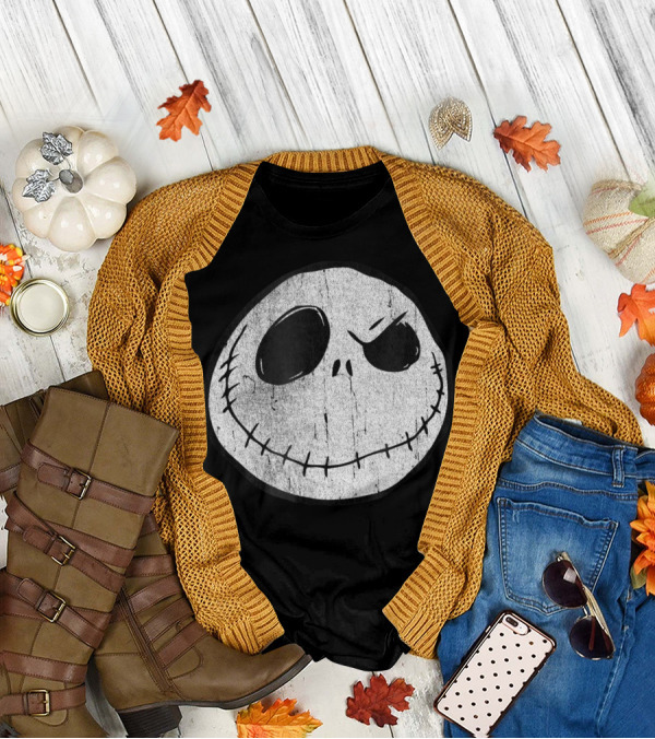 Jack Skellington Face Disney Nightmare Before Christmas T-Shirt