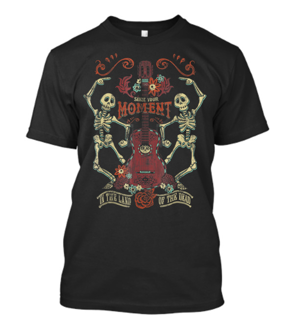 Seize Your Moment Skeletons Guitar In The Land Of The Dead Disney Pixar Coco T-Shirt