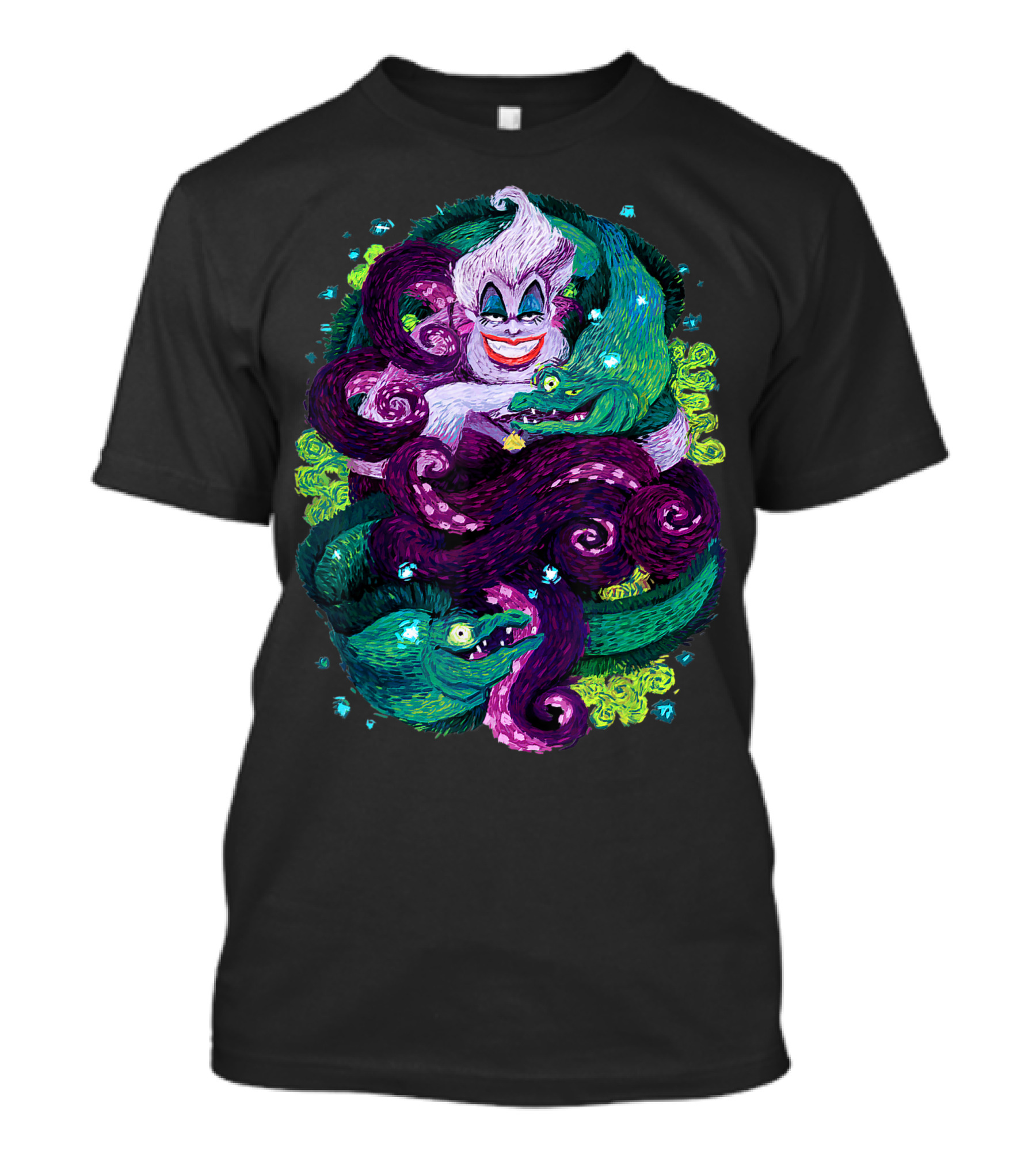 The Little Mermaid Ursula Sea Witch Colorful Painting XL Villain Scene T-Shirt