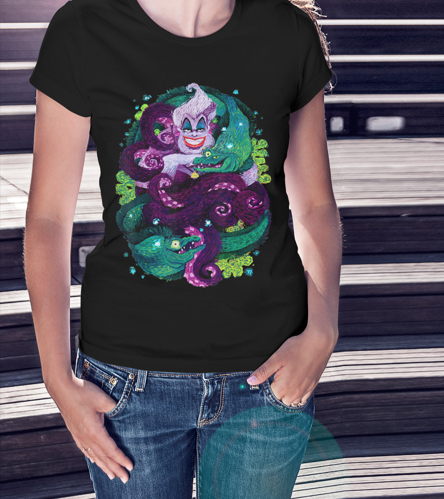 The Little Mermaid Ursula Sea Witch Colorful Painting XL Villain Scene T-Shirt