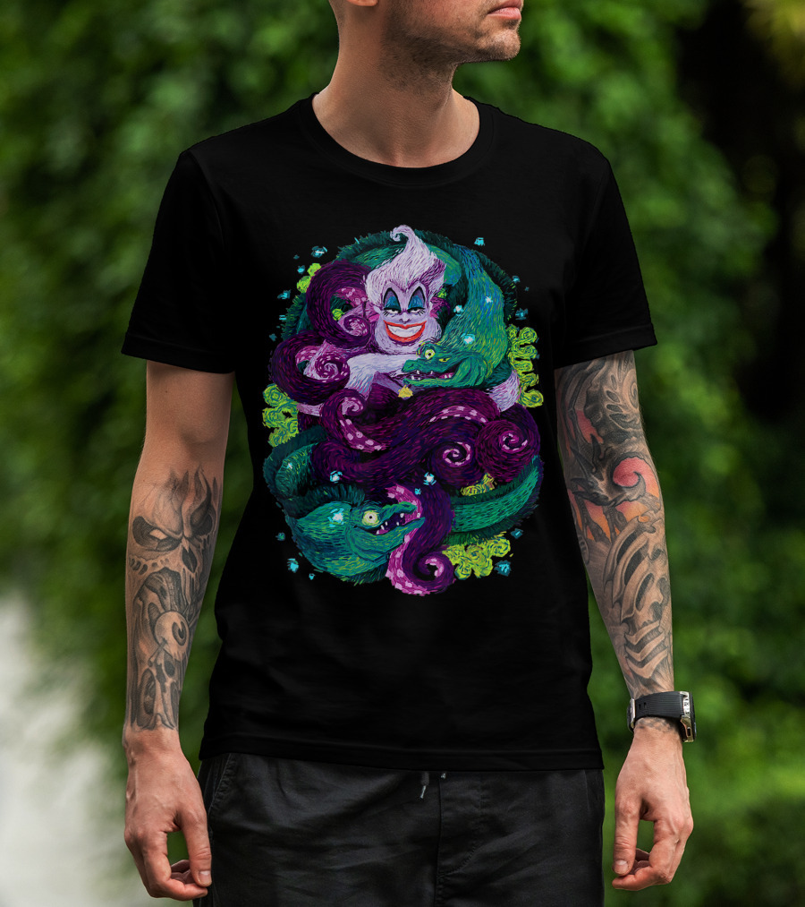 The Little Mermaid Ursula Sea Witch Colorful Painting XL Villain Scene T-Shirt