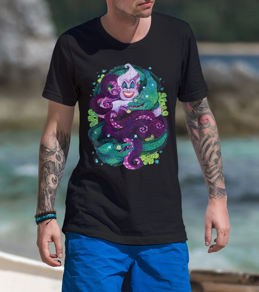 The Little Mermaid Ursula Sea Witch Colorful Painting XL Villain Scene T-Shirt