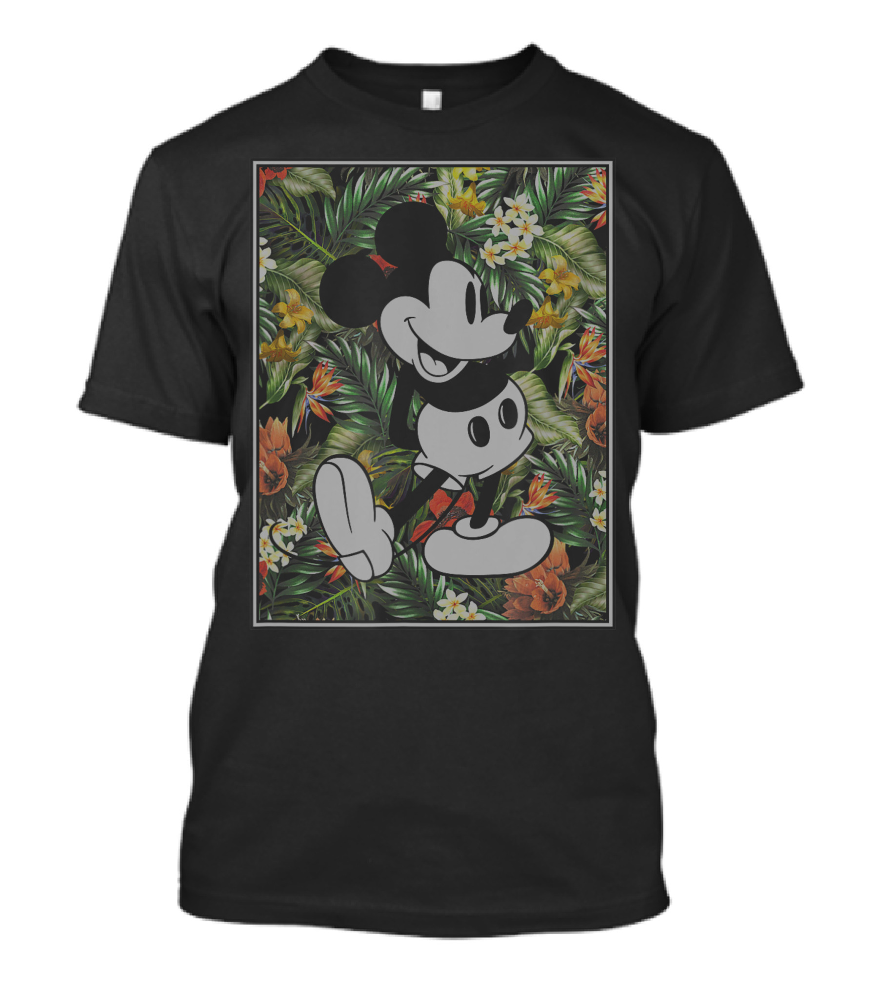 Mickey Mouse Tropical Jungle Flowers Disney T-Shirt