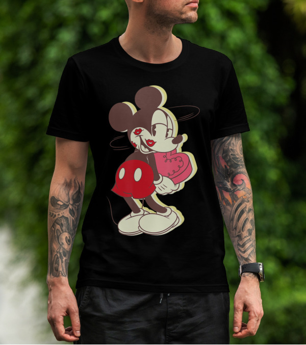 Disney Vintage Mickey Mouse Heart-Eyed Dizzy Love T-Shirt