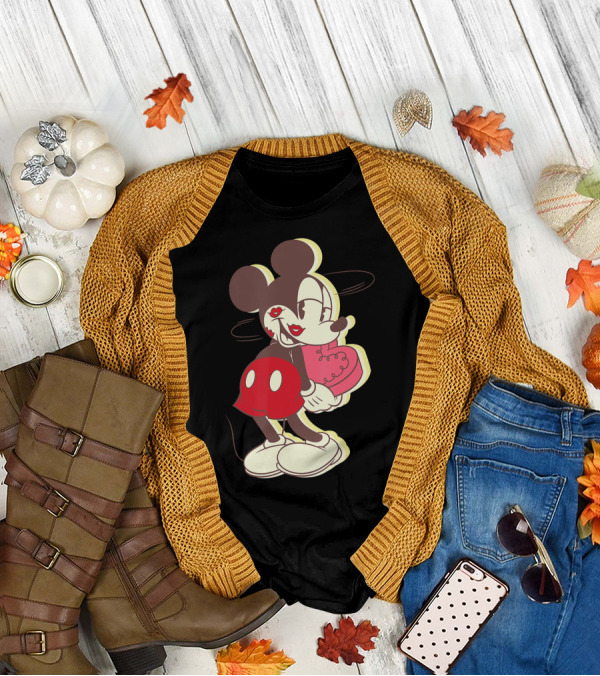 Disney Vintage Mickey Mouse Heart-Eyed Dizzy Love T-Shirt