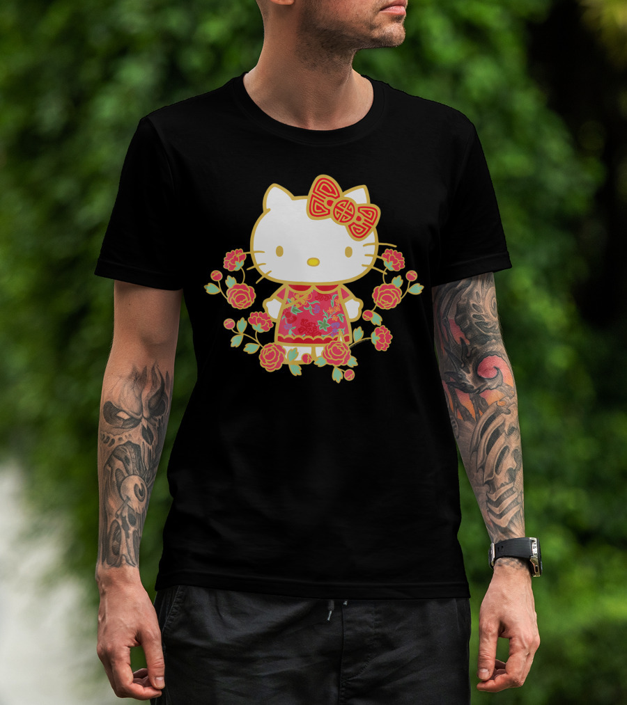 Hello Kitty Happy Lunar New Year Floral Design E1 T-Shirt
