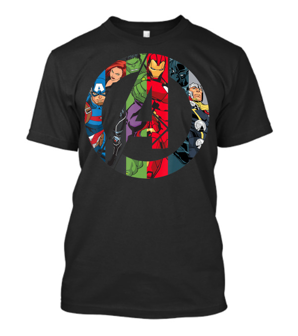 Marvel Avengers Captain America Black Widow Hulk Iron Man Thor Black Panther T-Shirt
