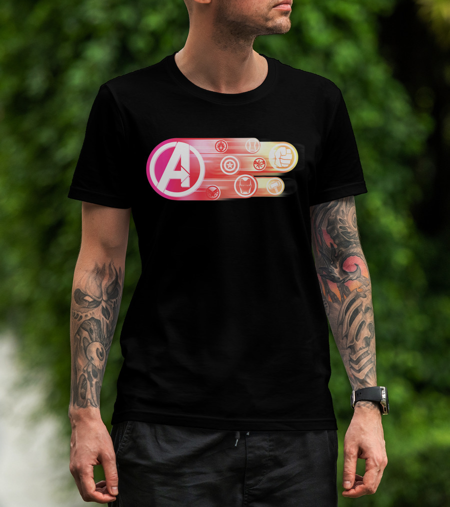 Avengers Endgame Super Hero Logos Iconic Symbols T-Shirt