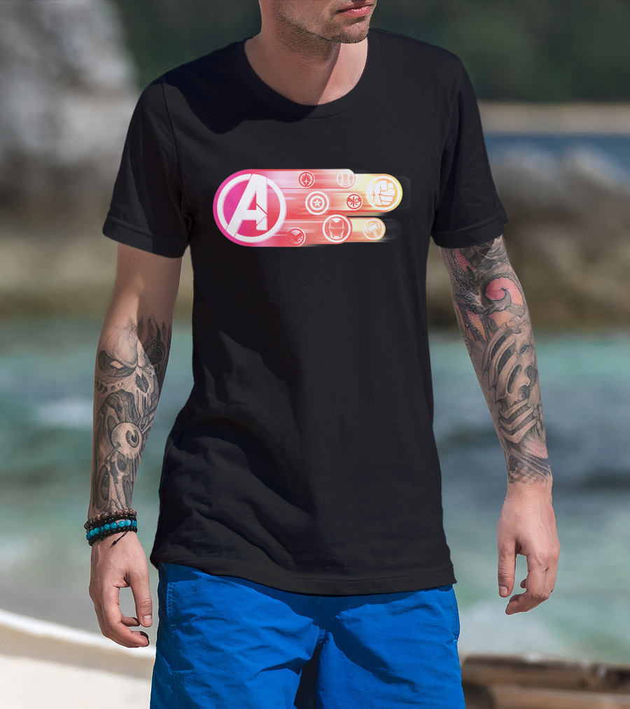 Avengers Endgame Super Hero Logos Iconic Symbols T-Shirt
