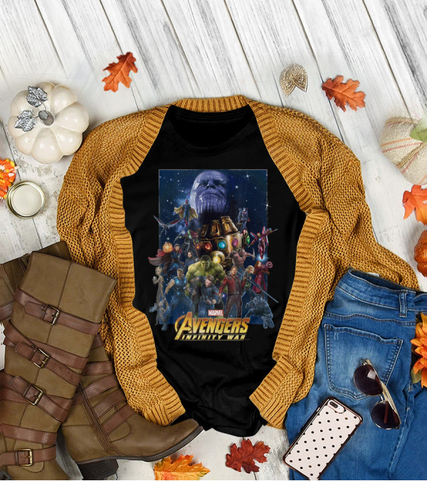 Marvel Avengers Infinity War Iconic Heroes And Villains Assemble T-Shirt