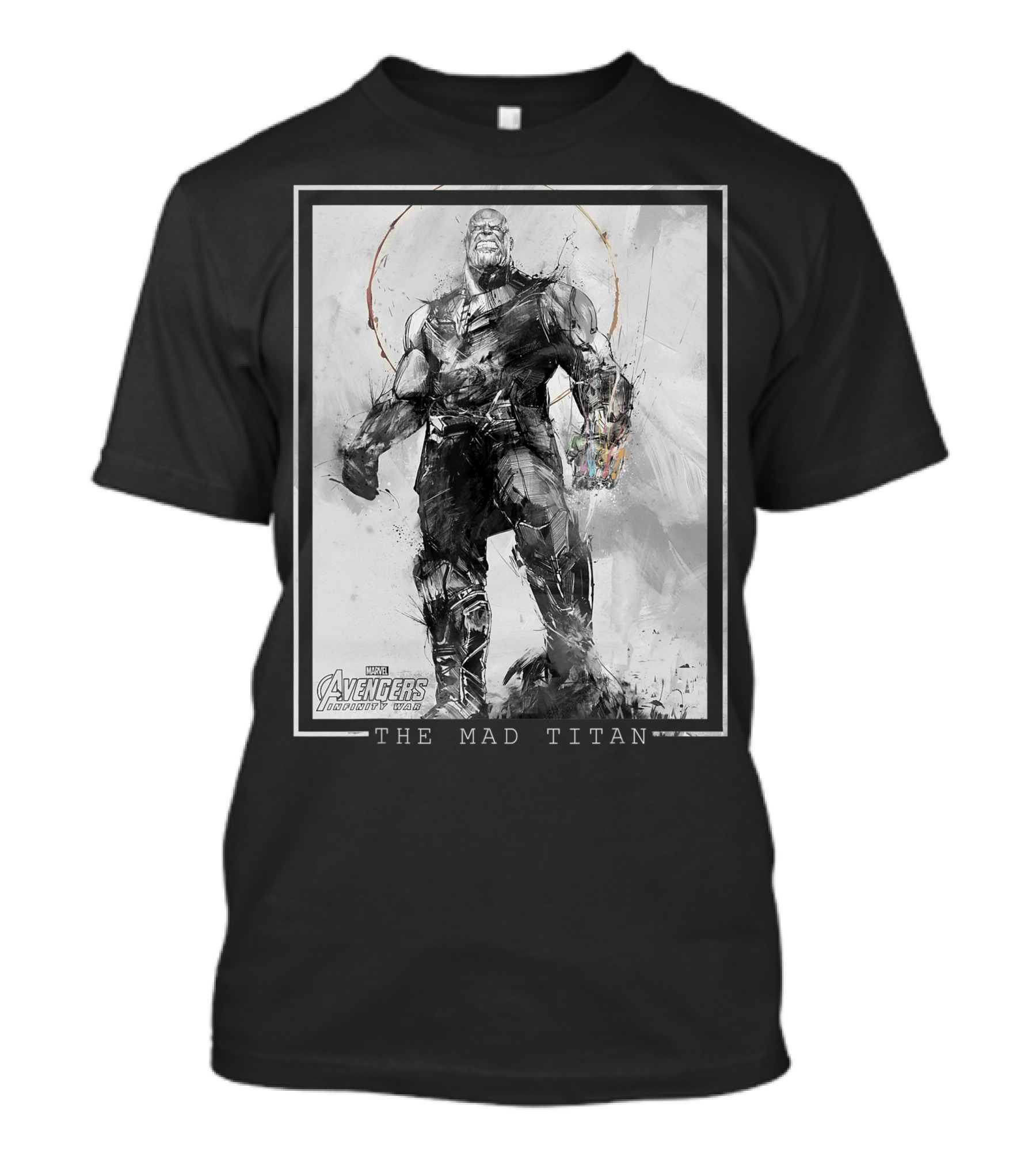 Marvel Avengers Infinity War The Mad Titan Thanos Sketch T-Shirt