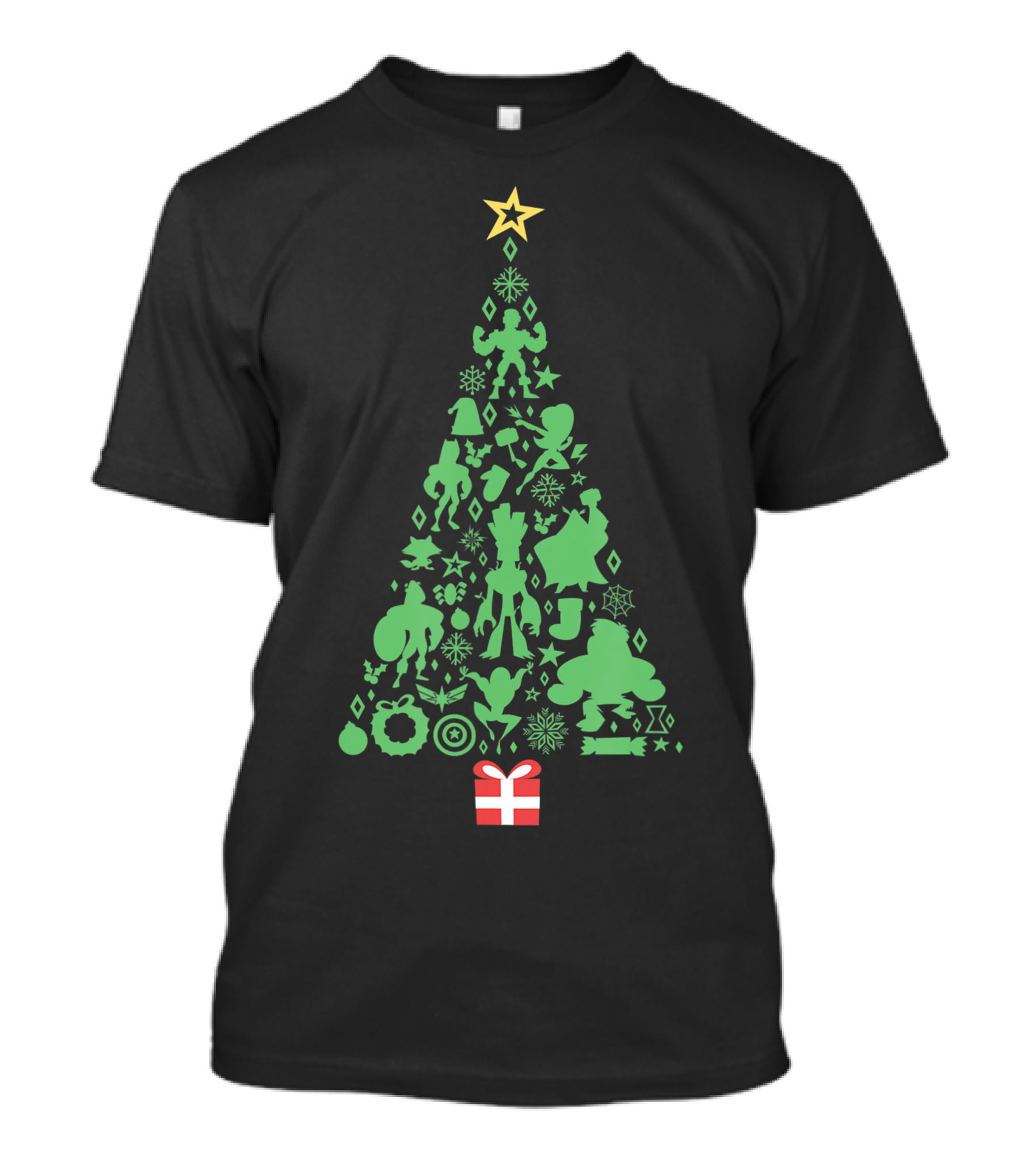 Marvel Holiday Super Heroes Christmas Tree T-Shirt