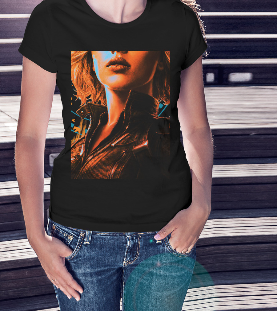 Marvel Infinity War Black Widow Grunge Close-Up T-Shirt