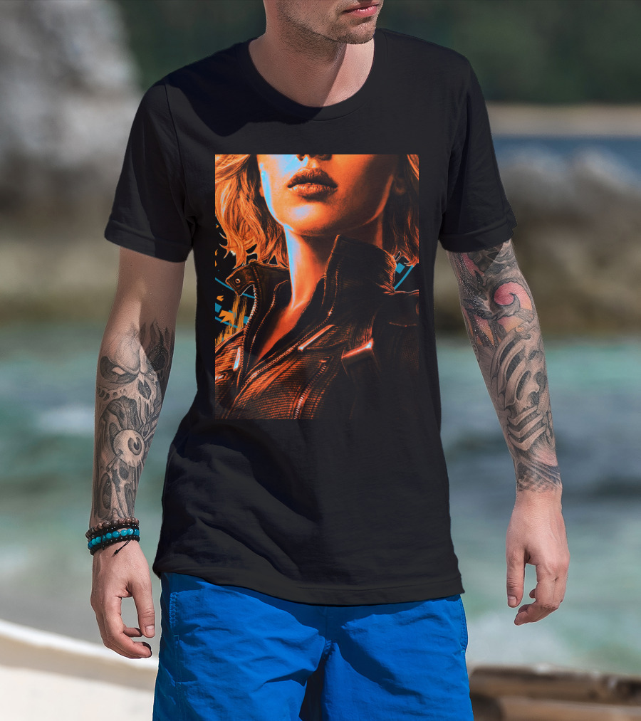 Marvel Infinity War Black Widow Grunge Close-Up T-Shirt