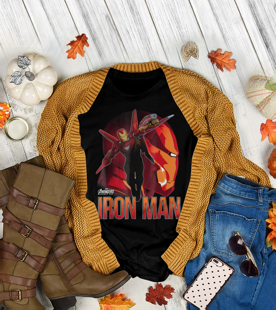Marvel Avengers Infinity War Iron Man Flying Heroic Profile T-Shirt