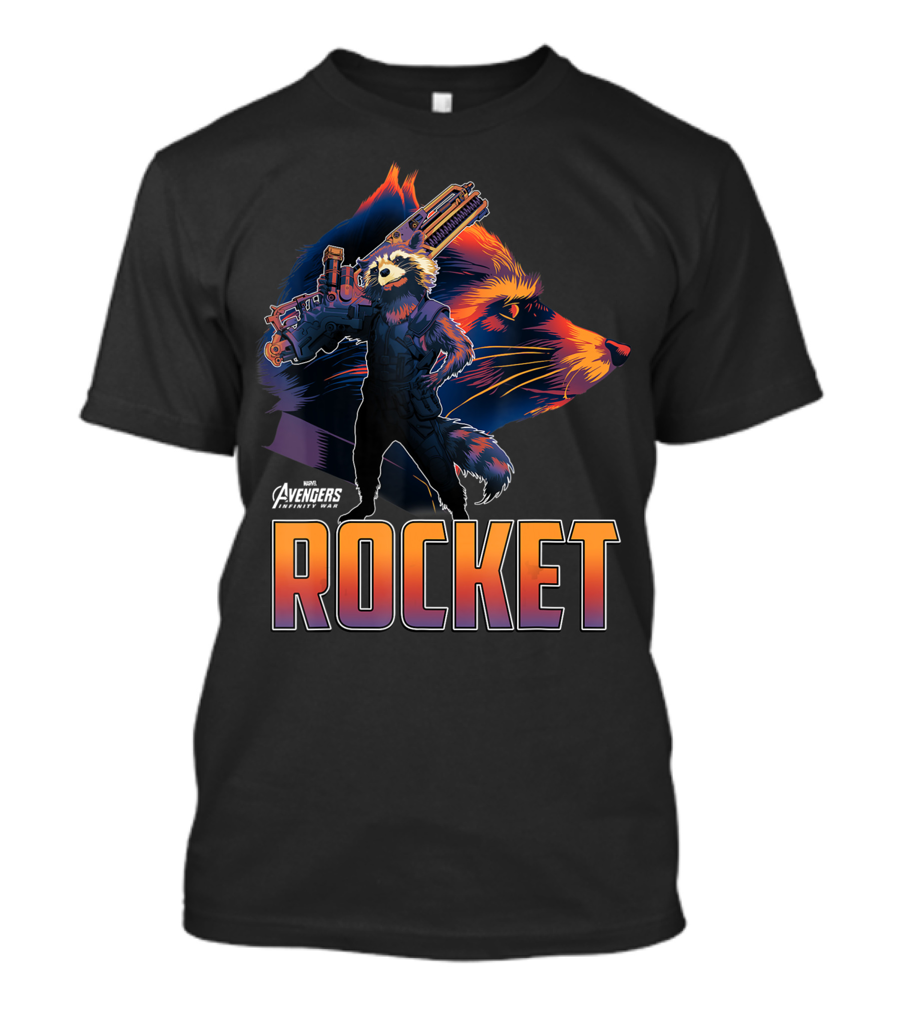 Marvel Avengers Infinity War Rocket Raccoon Head Profile T-Shirt