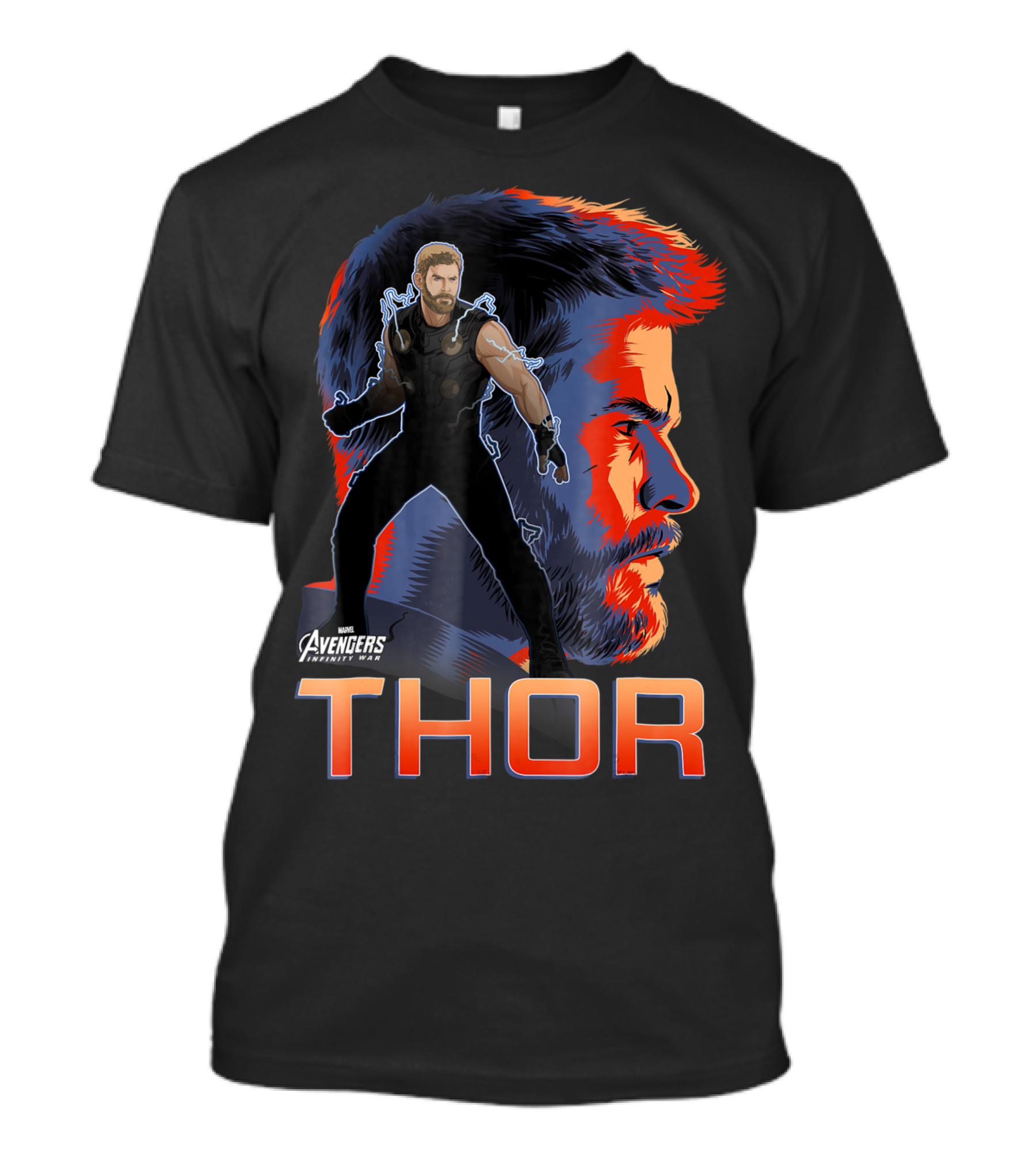 Avengers Infinity War Thor Big Head Profile Marvel T-Shirt