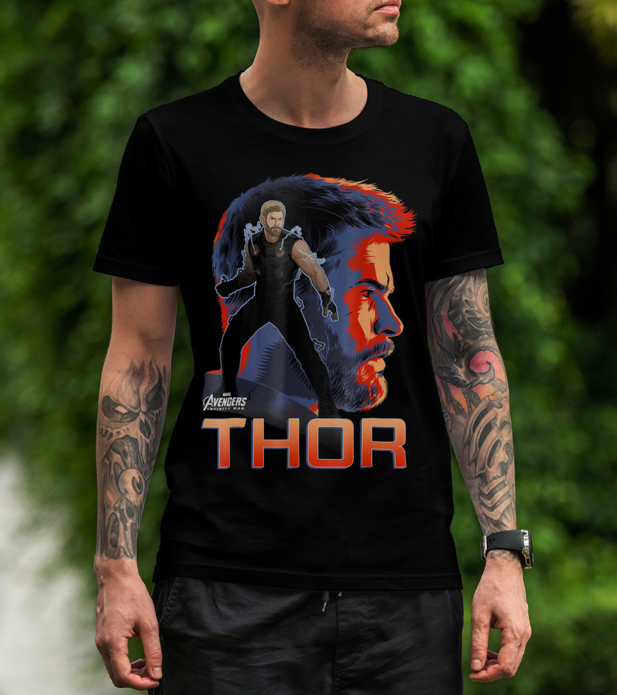 Avengers Infinity War Thor Big Head Profile Marvel T-Shirt