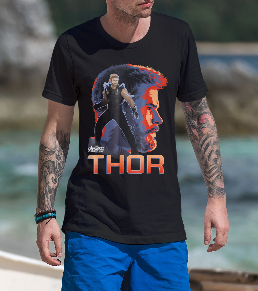 Avengers Infinity War Thor Big Head Profile Marvel T-Shirt