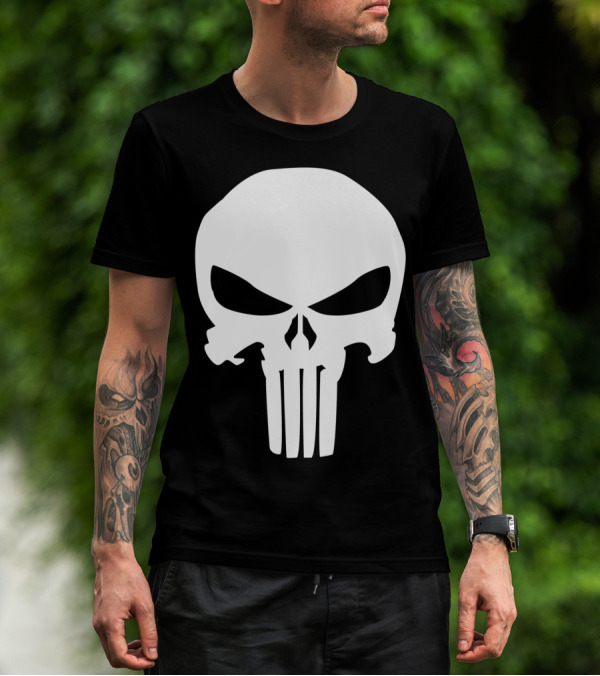 Marvel Punisher Classic Skull Symbol Iconic T-Shirt