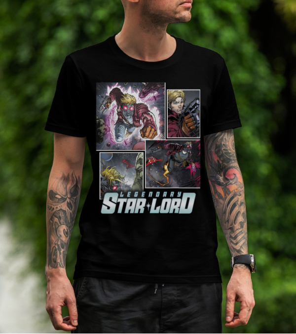 Legendary Star Lord Marvel Guardians Of The Galaxy Collage T-Shirt