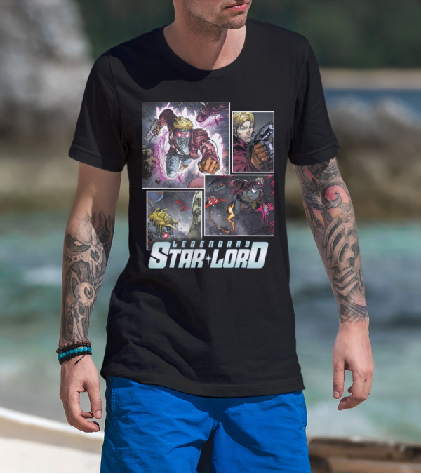 Legendary Star Lord Marvel Guardians Of The Galaxy Collage T-Shirt