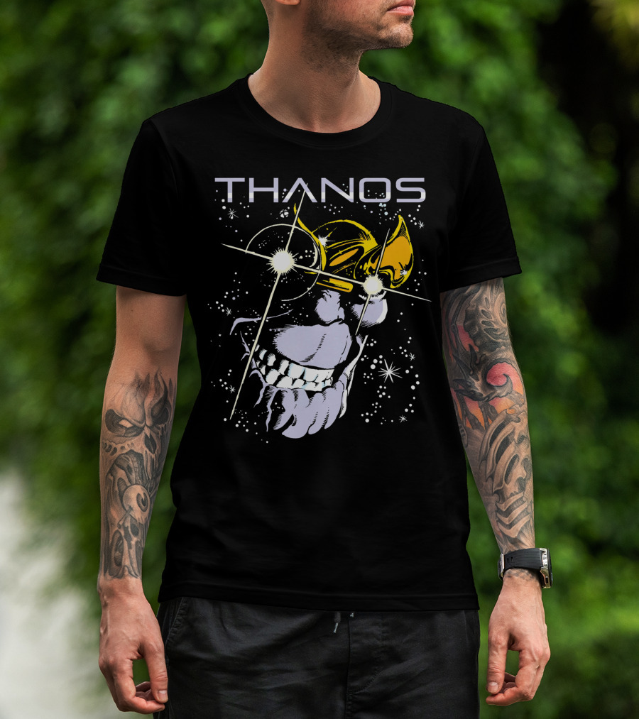 Marvel Thanos Smirking In Space Stars Comic T-Shirt