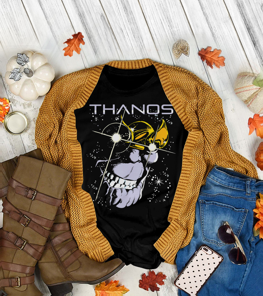 Marvel Thanos Smirking In Space Stars Comic T-Shirt
