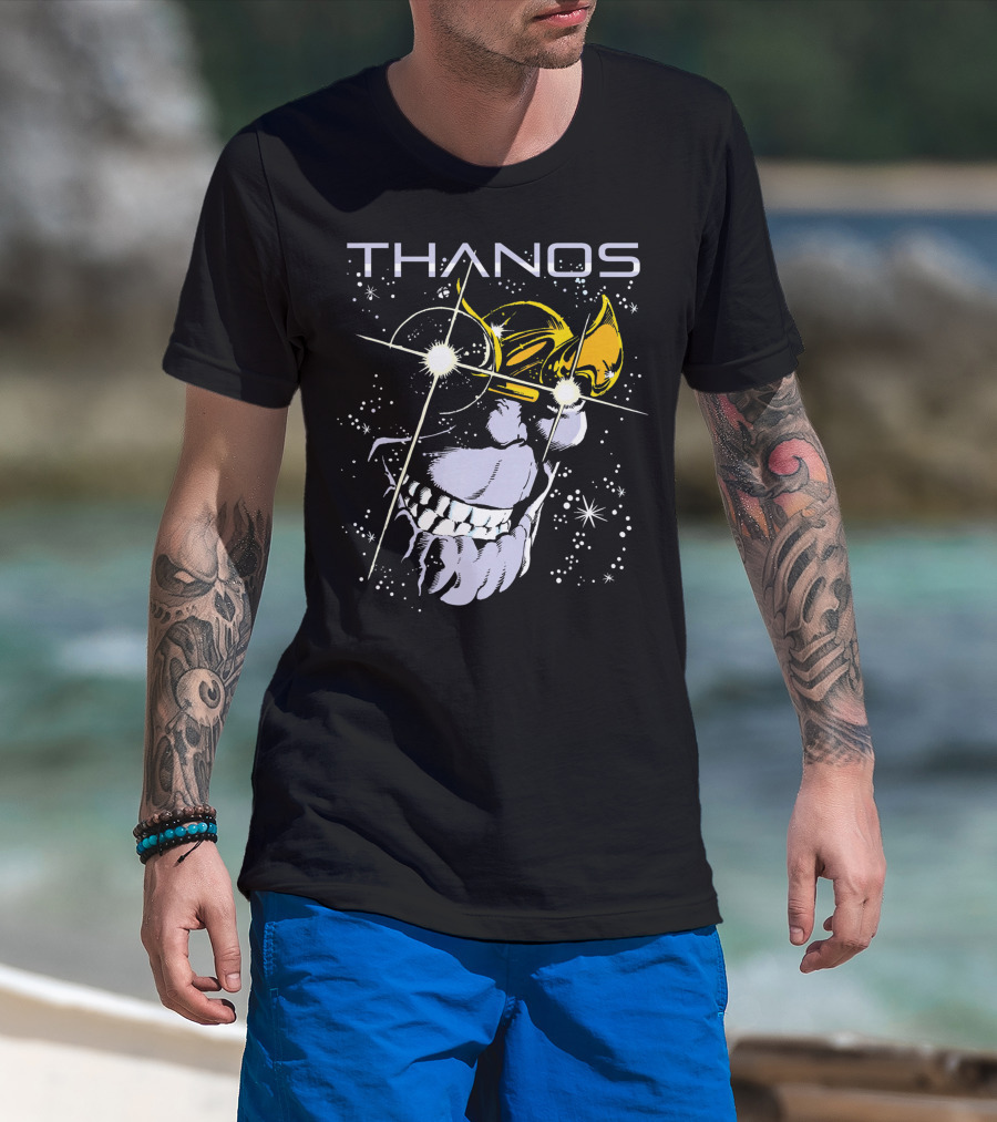 Marvel Thanos Smirking In Space Stars Comic T-Shirt