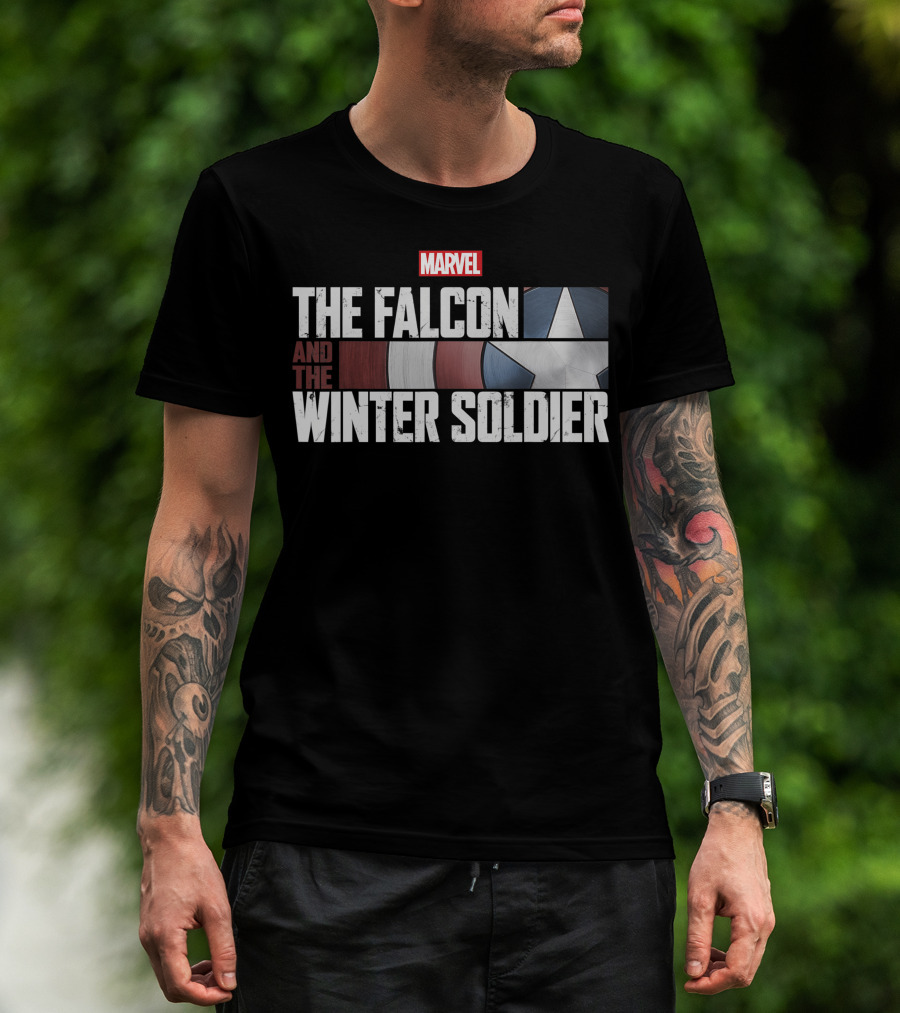 Marvel The Falcon And The Winter Soldier Shield Logo Iconic Series T-Shirt