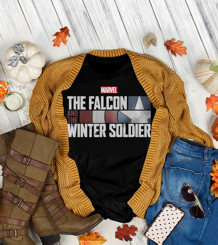 Marvel The Falcon And The Winter Soldier Shield Logo Iconic Series T-Shirt