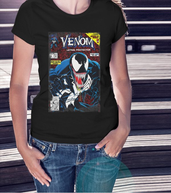 Venom Lethal Protector Vintage Comic Book Cover Marvel Starring Spider-Man Part One Of Six T-Shirt