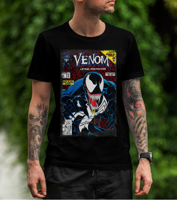Venom Lethal Protector Vintage Comic Book Cover Marvel Starring Spider-Man Part One Of Six T-Shirt