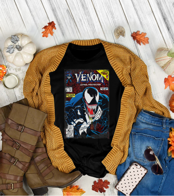Venom Lethal Protector Vintage Comic Book Cover Marvel Starring Spider-Man Part One Of Six T-Shirt