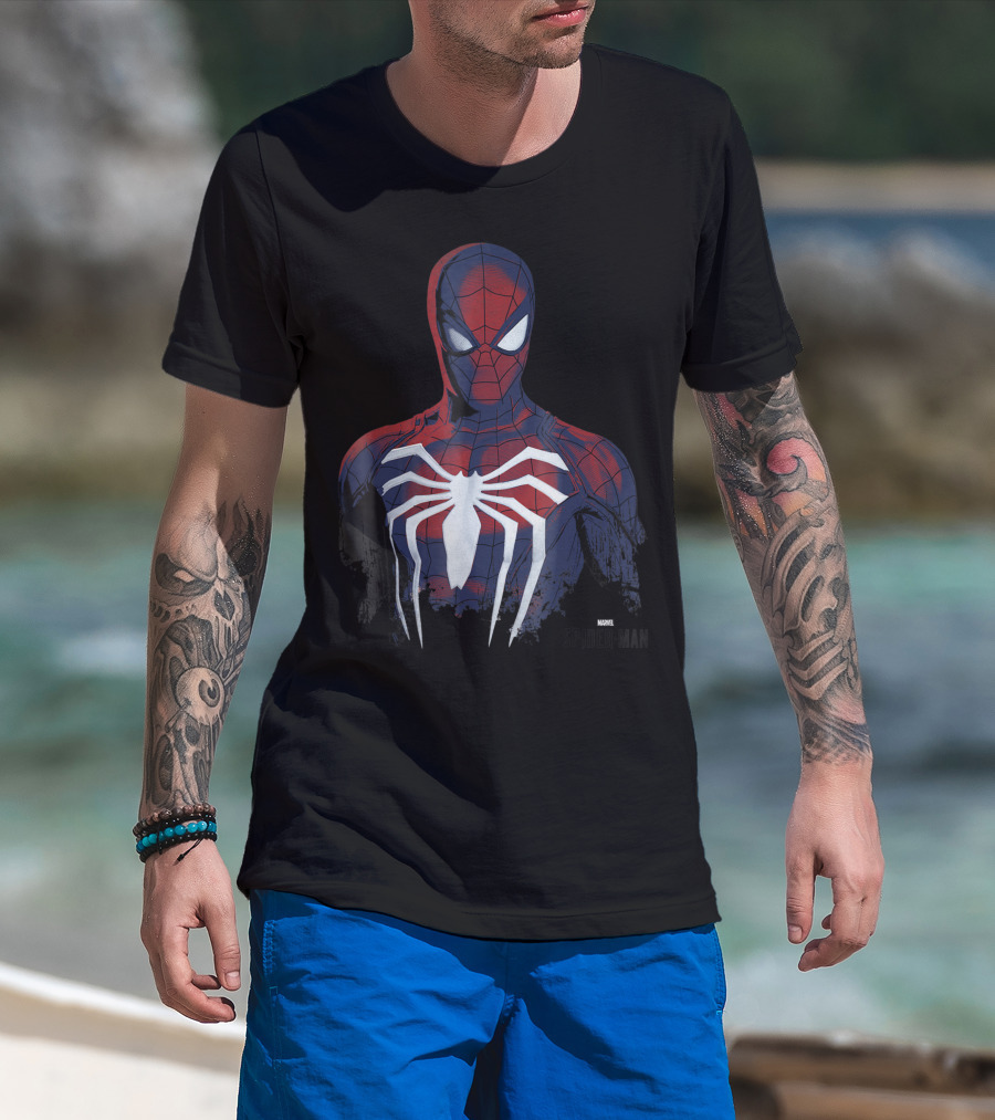 Marvel Spider-Man Game Grunge Suit Iconic T-Shirt