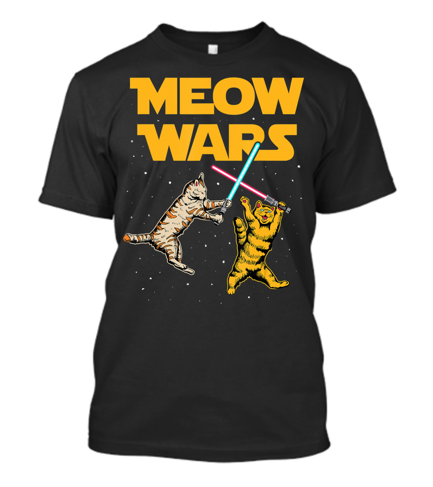 Meow Wars Cat Lover Duel T-Shirt