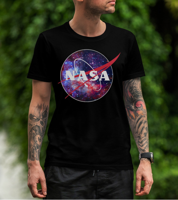 NASA Galaxy Logo Purple Pink Mix T-Shirt