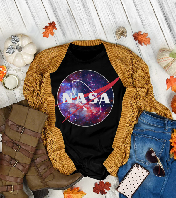 NASA Galaxy Logo Purple Pink Mix T-Shirt