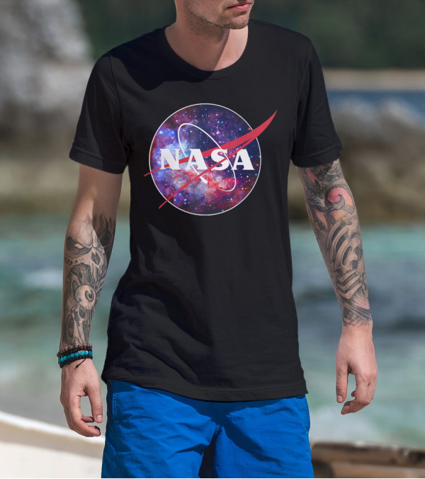 NASA Galaxy Logo Purple Pink Mix T-Shirt