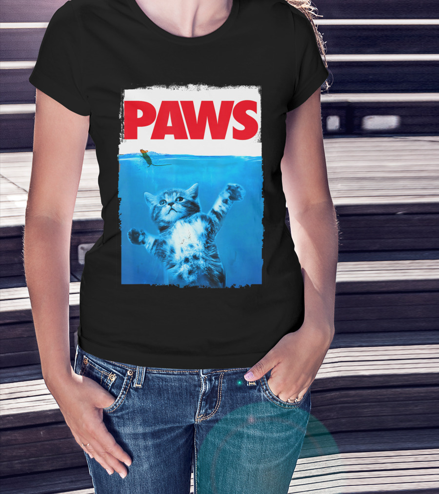 Paws Cat And Mouse Cute Cat Lover Top T-Shirt