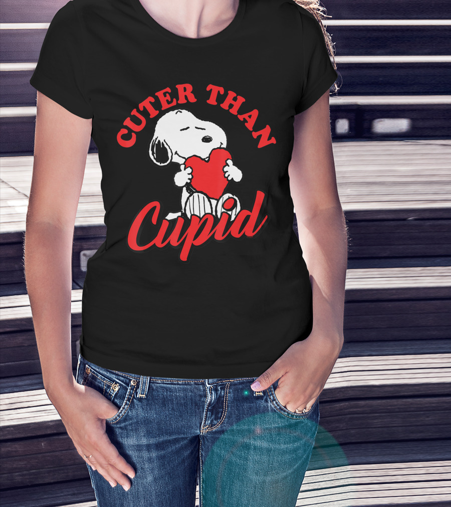 Cuter Than Cupid Peanuts Snoopy Valentines T-Shirt