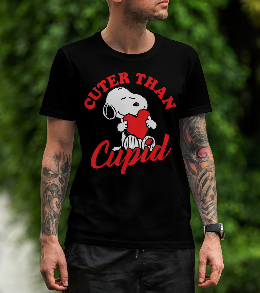 Cuter Than Cupid Peanuts Snoopy Valentines T-Shirt