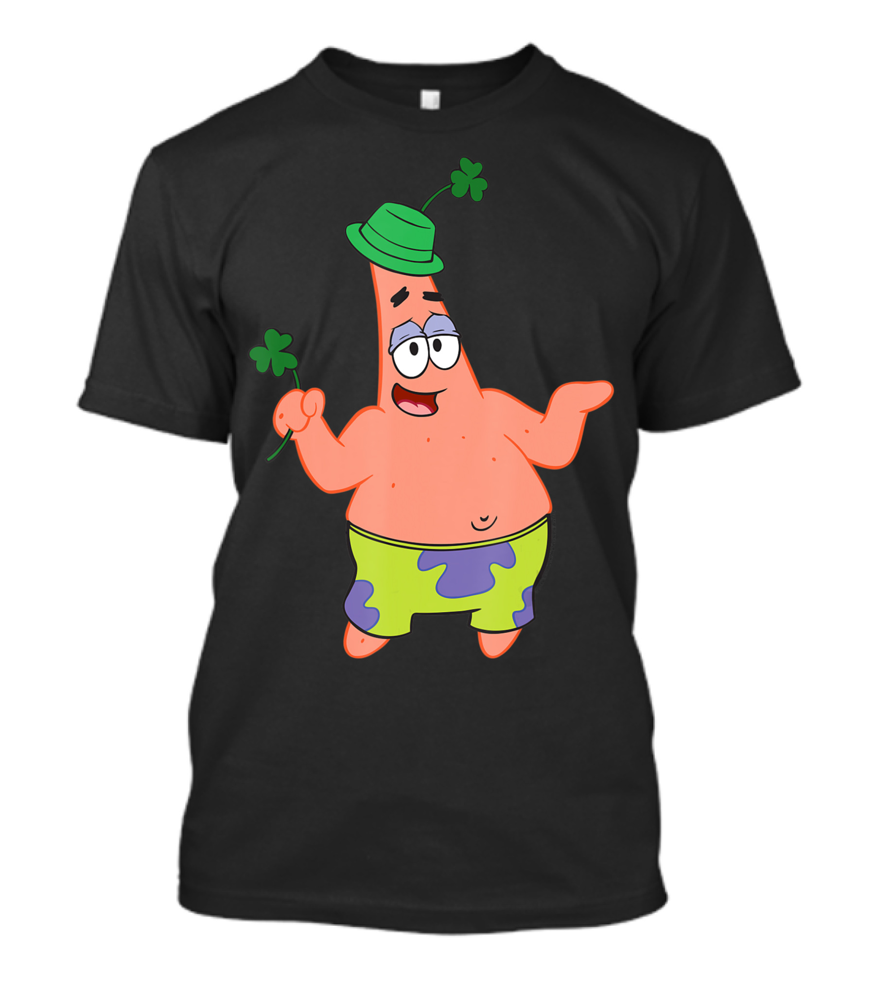SpongeBob Patrick Star Irish Green Clover Hat St. Patrick's Day T-Shirt